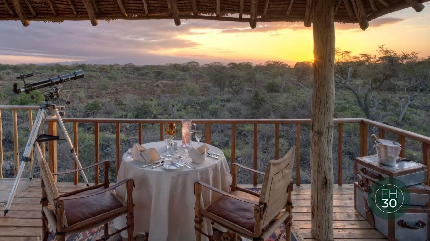 dinner is served by the deck.