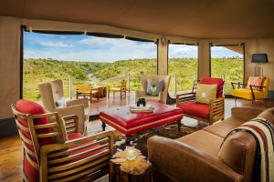 mahali mzuri communal tent seating area