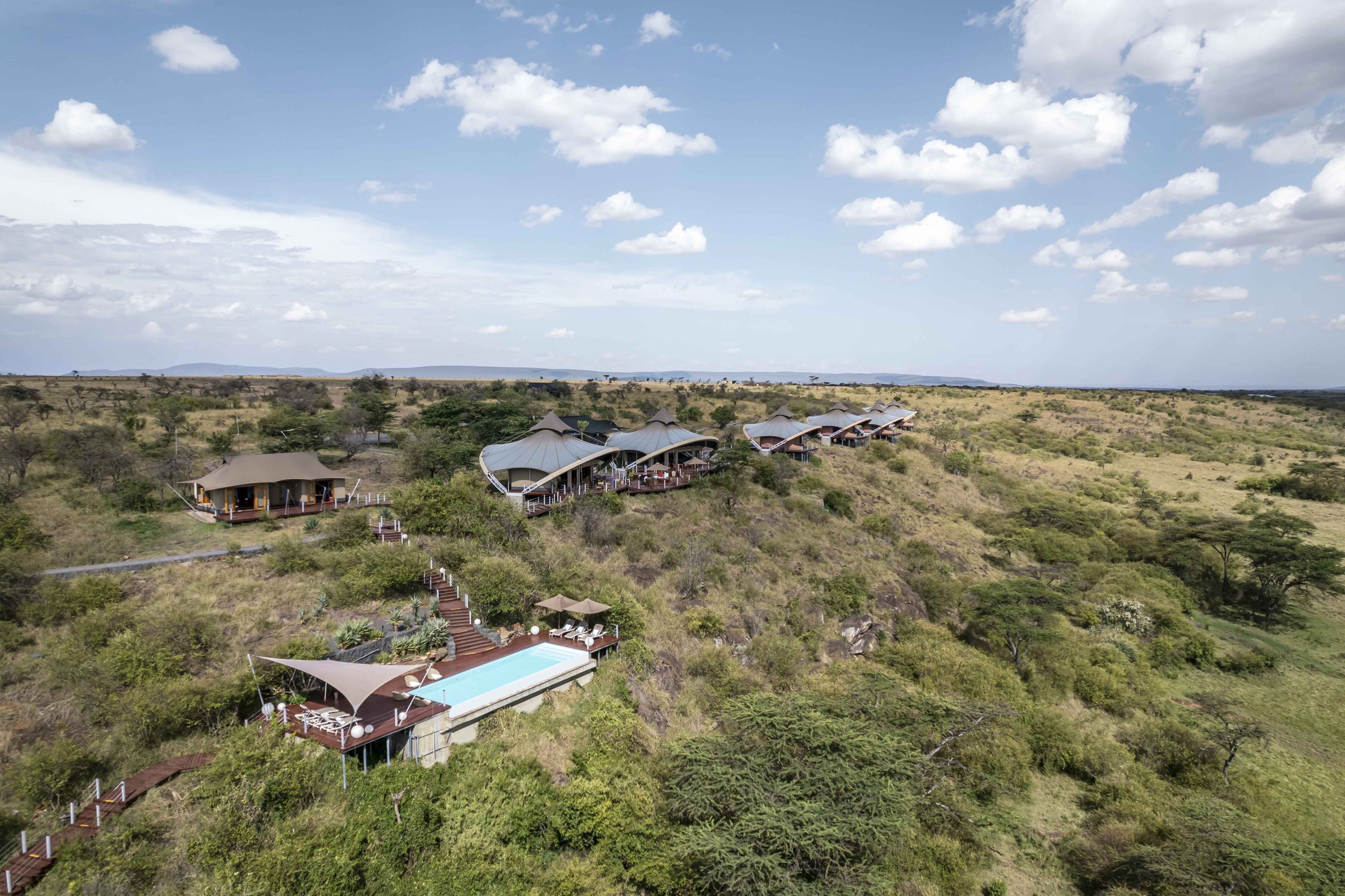 mahali mzuri overview main tent & pool 2