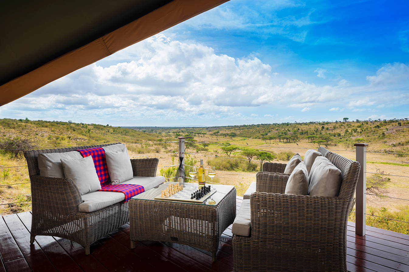 mahali mzuri tent 12 balcony seating area